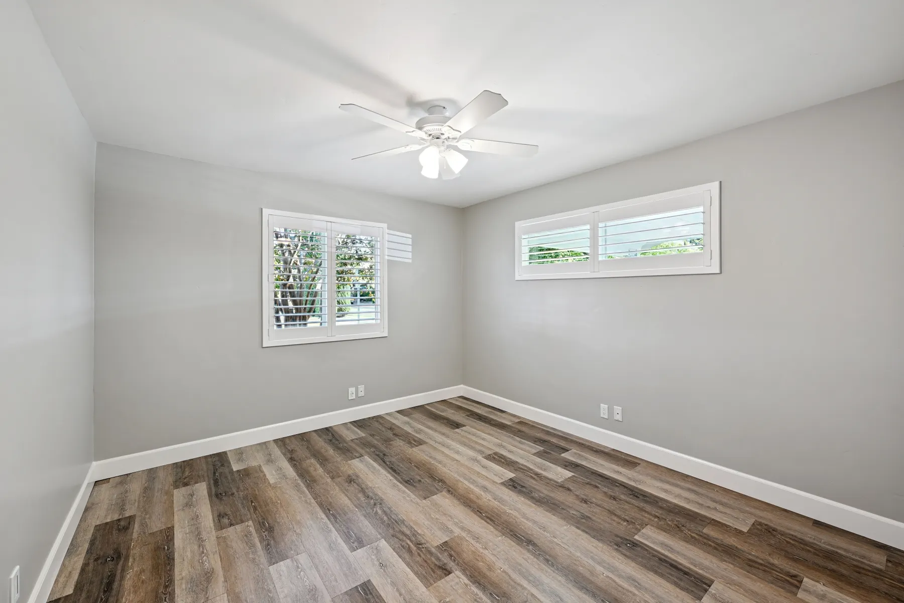 Empty bedroom before virtual staging